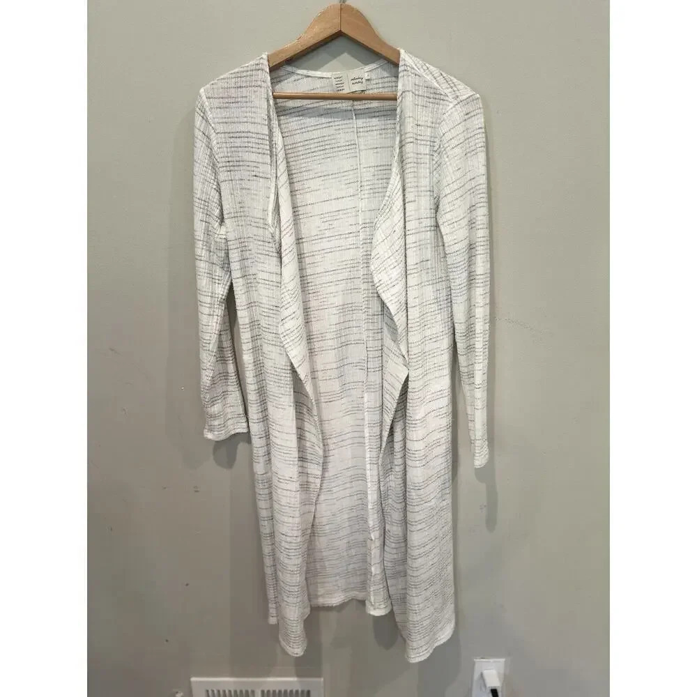 Anthropologie Saturday Sunday Cream Long Cardigan Sweater Open Cozy Medium Women